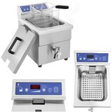 Royal Catering 10L induction fryer with tap - professional deep-fat frying equipment, (21740370) u