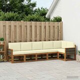  Set vanjskih sofa s jastukom 6 pcs Prirodna i krem Poliester | Eponuda.ba
