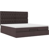 vidaXL Otomanski krevet s madracem i LED tamnosmeđi 160x200cm tkanine | shoptok.hr