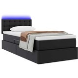  Krevet s prostorom za pohranu s LED-om Crna 100 x 200 cm - Crna 100 x 200 cm | shoptok.hr