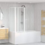  Zaslon za tuš-kadu L-oblika 70 x 120 x 137 cm 4 panela sklopivi | shoptok.hr