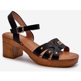EVENTO Women's High Heel Sandals in Black Faux Leather Assames | shoptok.hr