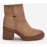 Boto Women's Heeled Boots Insulated Eco Suede Beige Arkesia | ePonuda.com