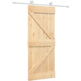  Drsna vrata s kompletom vodil 85x210 cm trdna borovina, (20999116) | Shoptok.si