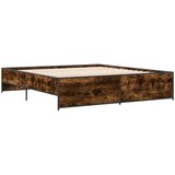  Okvir za krevet boja hrasta 200x200cm konstruirano drvo i metal | shoptok.hr