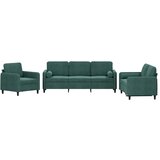 Maison Chic Sedežna garnitura - kavč 3-delna z vzglavniki temno zelen žamet, (21728855) | Shoptok.si