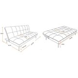 MID.YOU ZOFA S POSTELJNO FUNKCIJO, svetlo siva tekstil | Shoptok.si