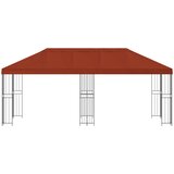 Paviljon s bočnim stranama 6 x 3 m Terakota Poliester i čelik | shoptok.hr