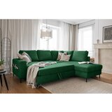 Miuform Tamno zelena sklopiva kutna garnitura od samta (s desnim kutom) Lofty Lilly – | shoptok.hr
