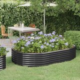 vidaXL visoka greda iz prašno premazanega jekla 214x140x36 cm antracit | Shoptok.si