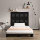  Zidno uzglavlje crni 146x3x91,5 cm od masivne borovine | shoptok.hr