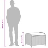  Vrtni tabure s jastukom crni 58x46x46 cm od poliratana | Eponuda.com