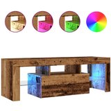 Maison Chic TV omarica - TV stojalo - Televizijska omarica z LED starinski les 120x36,5x40 cm inženirski les, (21701517) | Shoptok.si
