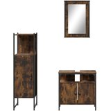  3-dijelni set kupaonskog namještaja boja hrasta drveni | Eponuda.com