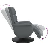  Naslonjač od umjetne kože s osloncem za noge sivi | shoptok.hr