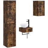  Set namještaja za kupaonicu 3 kom. Dimljeni hrast Smeđa 33 x 34,5 x 160 cm | shoptok.hr