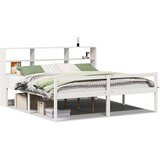 vidaXL Knjižna postelja brez vzmetnice bela 180x200 cm trdna borovina | Shoptok.si