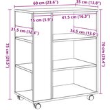 vidaXL Rolo ormarić staro drvo 60x35x75 cm izrađeno drvo | shoptok.hr