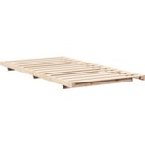 vidaXL Posteljni okvir Rjava 90 x 210 cm Trdna borovina | Shoptok.si