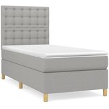  Okvir kreveta s oprugama i madrac svjetlosivi 90x200cm tkanina | shoptok.hr