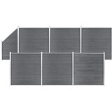 vidaXL set WPC ograda 6 kvadratnih + 1 kosa 1138 x 186 cm sivi Cijene