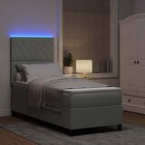  LED Box Spring Krevet Svijetlo siva 80 x 200 cm tkanina | shoptok.hr
