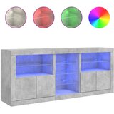 Komoda s LED svjetlima siva boja betona 162 x 37 x 67 cm Slike