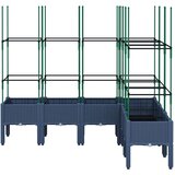  Vrtna sadilica s rešetkom plava siva 120x120x142,5 cm PP | shoptok.hr