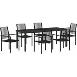  Vrtni set za objed 7 kom. Crna Čelik s prahom premazan | shoptok.hr