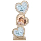 Frida 3x12x11,5 Holz Rahmen mit 3 Herzen RE333