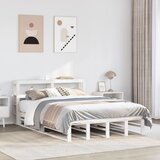 Maison Chic Posteljni okvir - Dvoposteljna postelja - Zakonska postelja brez vzmetnice bel 140x200 cm trdna borovina-J11471, (21768470) | Shoptok.si