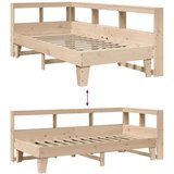  Knjižna postelja brez vzmetnice 90x200 cm trdna borovina | Shoptok.si