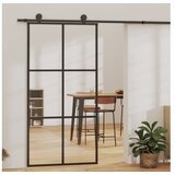  Klizna vrata od stakla ESG i aluminija 102 x 205 cm crna | shoptok.hr
