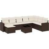  9-dijelni set vrtnih sofa s jastucima poliratan smeđi | shoptok.hr