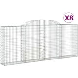  Lučne gabionske košare 8 kom 300x30x120/140cm pocinčano željezo | shoptok.hr