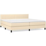  Krevet s oprugama i madracem krem 200 x 200 cm od tkanine | shoptok.hr