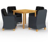  5-dijelni vrtni blagovaonski set tamnosivi | shoptok.hr