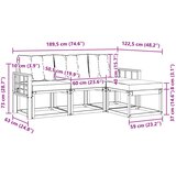  Set vanjskih sofa 4 kom. Prirodna i krem | shoptok.hr