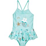 Playshoes Jednodijelni kupaći kostim 'Einhornmeerkatze' tirkiz / siva / menta / bijela | shoptok.hr