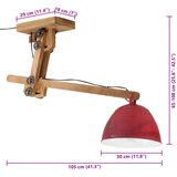  Stropna svetilka 25 W obrabljeno rdeča 105x30x65-108 cm E27, (21410247) | Shoptok.si