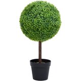 vidaXL Umetni pušpan z loncem okrogel zelene barve 50 cm Cene