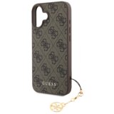 Guess GUHCP16SGF4GCW silikonski ovitek z obeskom za iPhone 16e - rjav | Shoptok.si