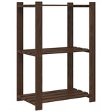  Stojalo s policami 3-nadstropno rjavo 60x38x90cm trdna borovina | Shoptok.si