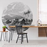 WallArt Okrogla tapeta Landscape of Guadeloupe 190 cm | Shoptok.si