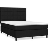  Box spring postelja z vzmetnico črna 140x200 cm blago, (20897556) | Shoptok.si