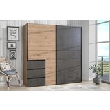 Gent Garderobna omara Winn 2 hrast + temno siva | Shoptok.si