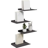  Polica na zidu s policom Zidne 4 pcs Crna 30 x 18 x 2 5 cm - Crna 30 x 18 cm 4 | shoptok.hr