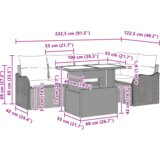 vidaXL 6-delni vrtni kavč set z blazinami svetlo sivi poly ratan | Shoptok.si