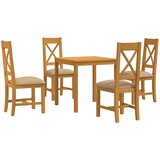  Blagovaonski set 5 kom. Bež Čvrsto Hrastovo Drvo | shoptok.hr