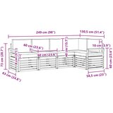  Set vanjskih sofa 5 pcs Bijela i antracit 249 x 130,5 x 73 cm | shoptok.hr
